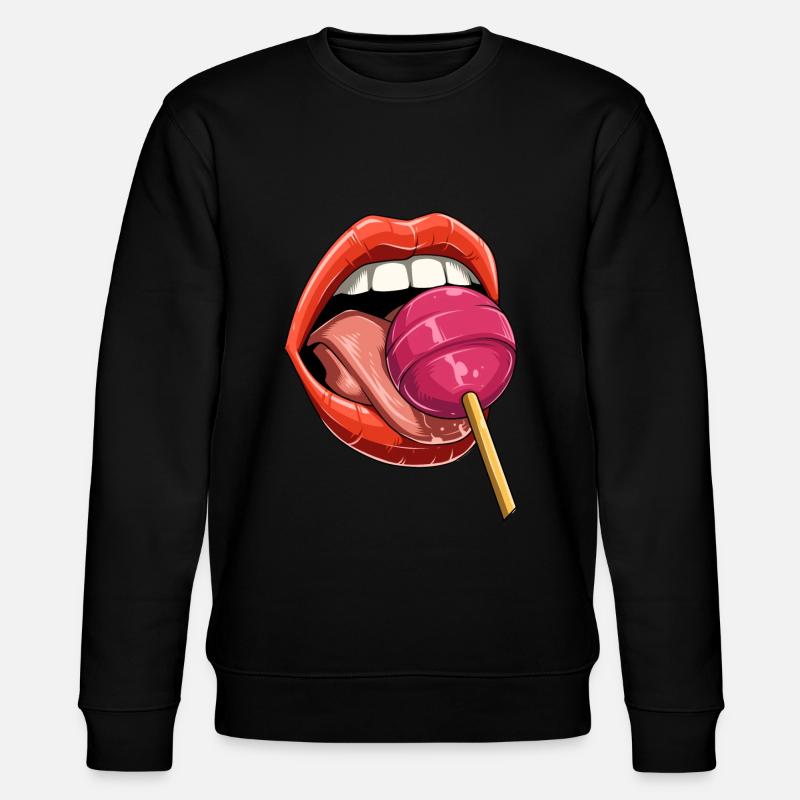 Baiser bouche sucette sucette bonbons - Sweat bio CHANGER Stanley/Stella Unisexe - noir
