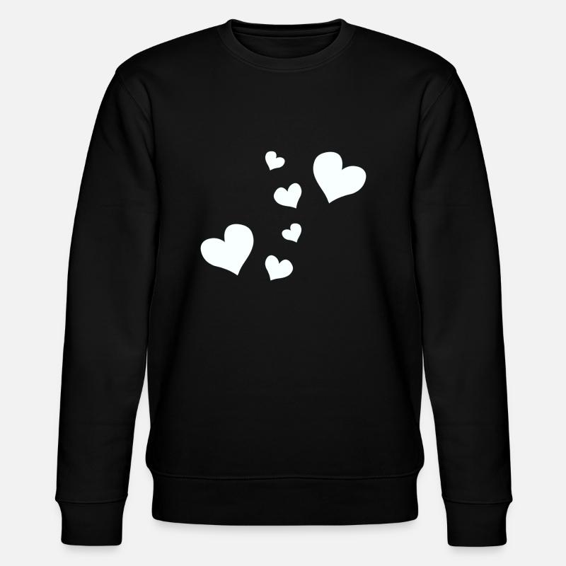 hearts pattern heart symbols - Stanley/Stella CHANGER Unisex Organic Sweatshirt - black