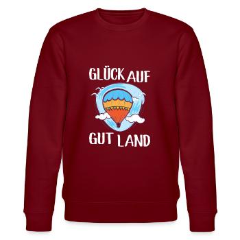 Ballonfahrer Glück Auf Gut Land Heissluftballon - Stanley/Stella Unisex Bio-Sweatshirt CHANGER  - Burgunderrot - Vorne - Nik (191cm) & Marisol (170cm)
