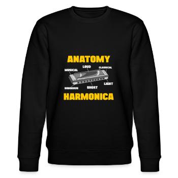 Mouth Harp Anatomy Harmonica Harmonicist Gift - Stanley/Stella Unisex Bio-Sweatshirt CHANGER  - Schwarz - Vorne - Nik (191cm) & Marisol (170cm)