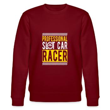 Professional Slot Car Racer Gifts - Stanley/Stella CHANGER Unisex Organic Sweatshirt - burgundy - Front - Nik (191cm) & Marisol (170cm)