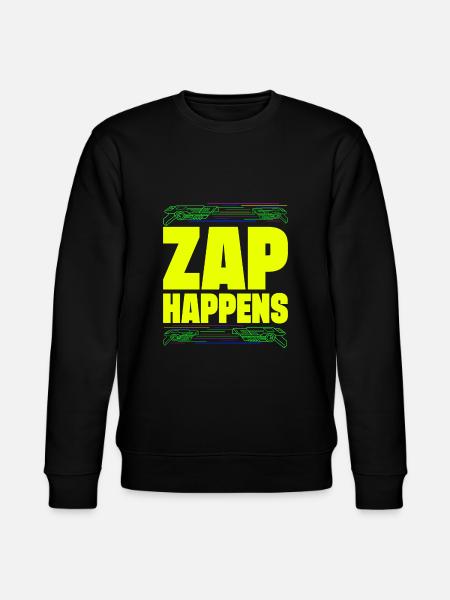 Zap Happens Laser Tag Player Funny Gift Idea - Stanley/Stella CHANGER Unisex Organic Sweatshirt - black