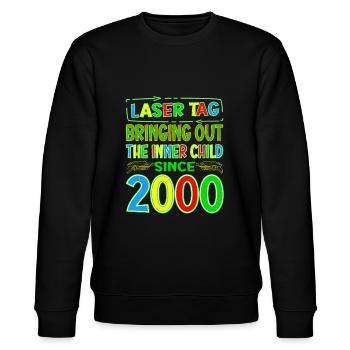 Laser Tag Bringing Out The Inner Child Years Old - Stanley/Stella Unisex Bio-Sweatshirt CHANGER  - Schwarz - Vorne - Nik (191cm) & Marisol (170cm)