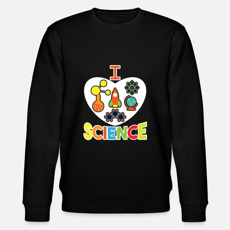 Ich liebe Wissenschaft - Stanley/Stella Unisex Bio-Sweatshirt CHANGER  - Schwarz