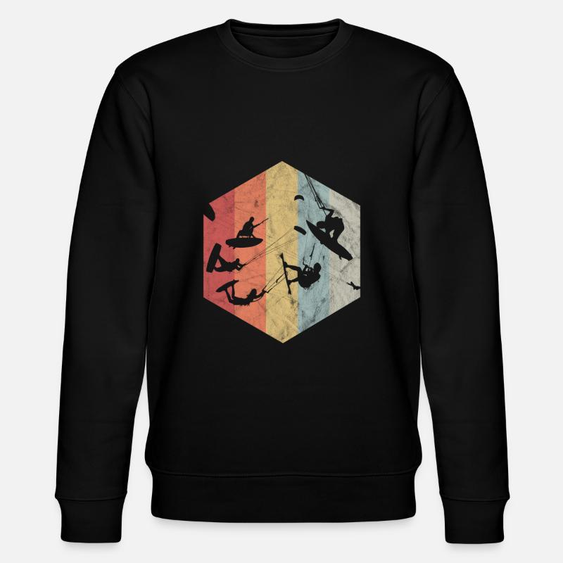 Retro Kiting - Stanley/Stella Unisex Bio-Sweatshirt CHANGER  - Schwarz