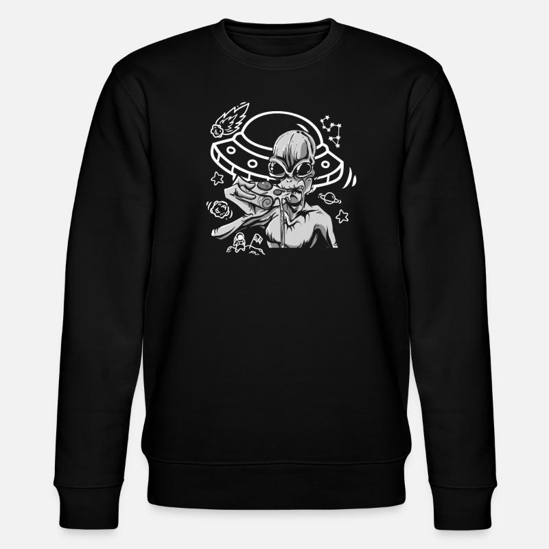 Funny Alien Alien Gift - Stanley/Stella CHANGER Unisex Organic Sweatshirt - black