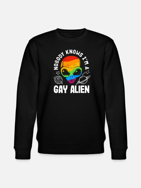 Funny Alien Alien Gift - Stanley/Stella CHANGER Unisex Organic Sweatshirt - black