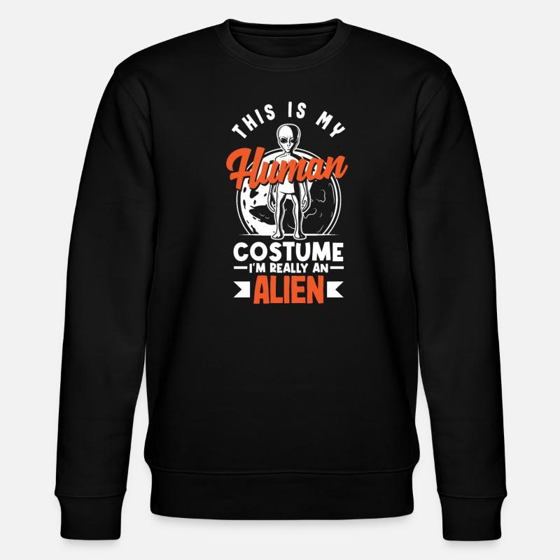 Funny Alien Alien Gift - Stanley/Stella CHANGER Unisex Organic Sweatshirt - black