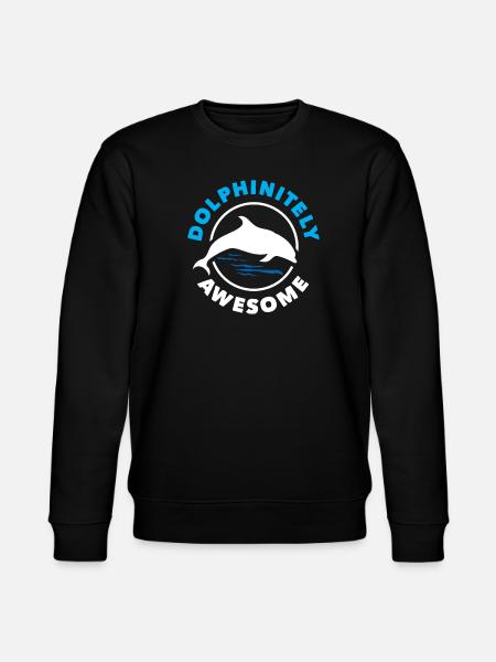Dolphin Lovers Delphinitely Awesome Design - Stanley/Stella CHANGER Unisex Organic Sweatshirt - black