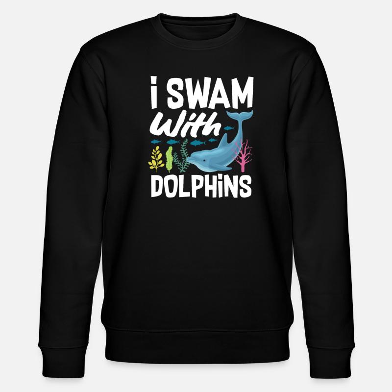 I swam with dolphins - Stanley/Stella CHANGER Unisex Organic Sweatshirt - black