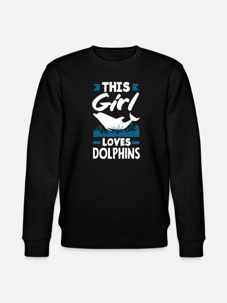 This girl loves dolphins - Stanley/Stella CHANGER Unisex Organic Sweatshirt - black