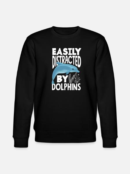 Easily distracted by dolphins - Stanley/Stella CHANGER Unisex Organic Sweatshirt - black