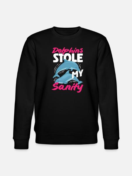 Dolphins stole my mind - Stanley/Stella CHANGER Unisex Organic Sweatshirt - black