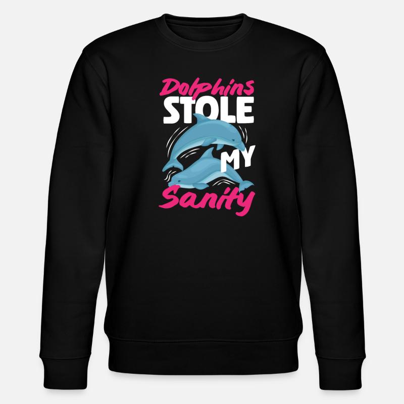 Dolphins stole my mind - Stanley/Stella CHANGER Unisex Organic Sweatshirt - black