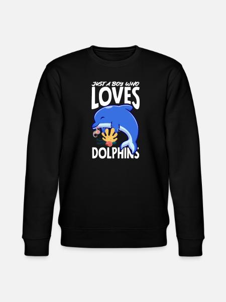 A boy who loves dolphins - Stanley/Stella CHANGER Unisex Organic Sweatshirt - black