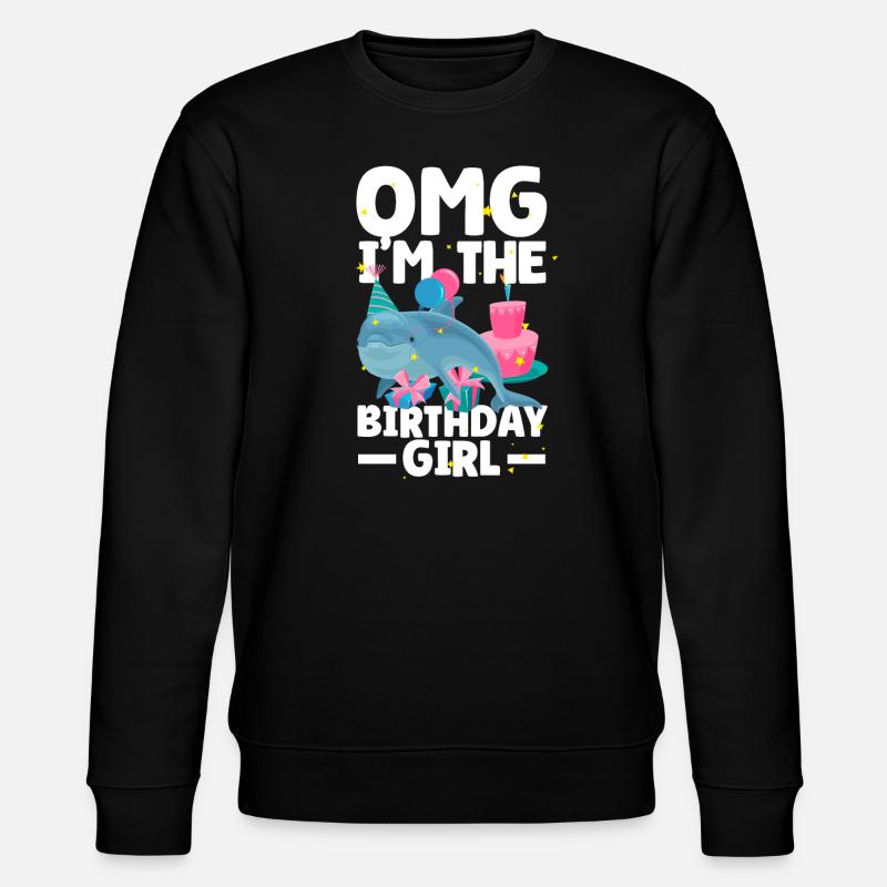 Dauphin Anniversaire Fille - Sweat bio CHANGER Stanley/Stella Unisexe - noir