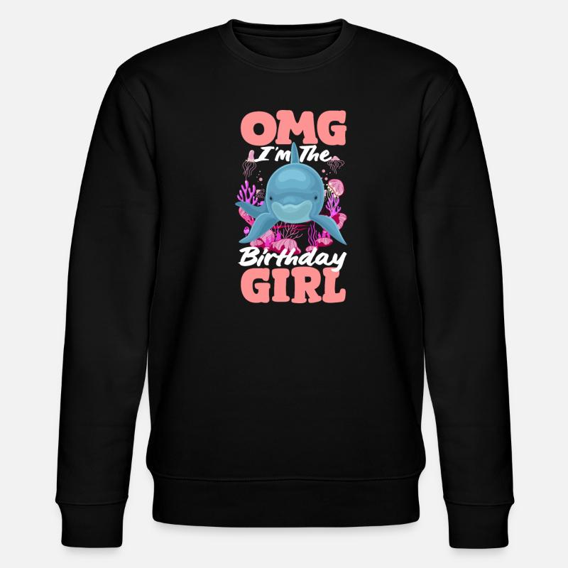 Dauphin Anniversaire Fille - Sweat bio CHANGER Stanley/Stella Unisexe - noir