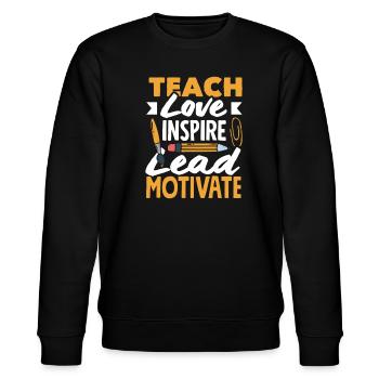 Lustiges Lehrer Lehrerinnen Geschenk - Stanley/Stella Unisex Bio-Sweatshirt CHANGER  - Schwarz - Vorne - Nik (191cm) & Marisol (170cm)