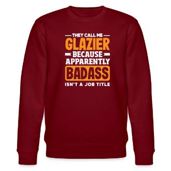 Glaser Geschenk - Stanley/Stella Unisex Bio-Sweatshirt CHANGER  - Burgunderrot - Vorne - Nik (191cm) & Marisol (170cm)