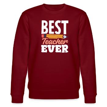 Lustiges Lehrer Lehrerinnen Geschenk - Stanley/Stella Unisex Bio-Sweatshirt CHANGER  - Burgunderrot - Vorne - Nik (191cm) & Marisol (170cm)
