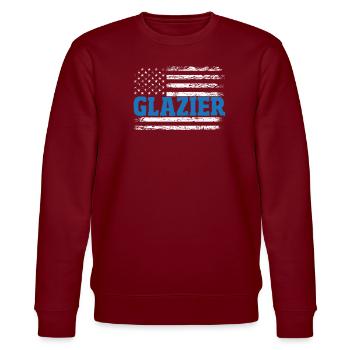 Glaser Geschenk - Stanley/Stella Unisex Bio-Sweatshirt CHANGER  - Burgunderrot - Vorne - Nik (191cm) & Marisol (170cm)