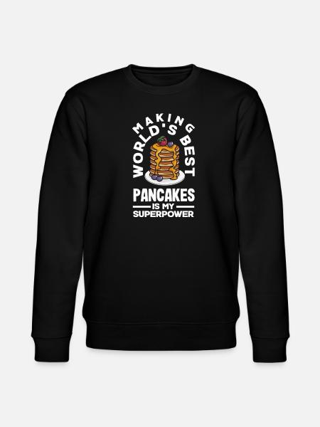 Funny Pancake Lover Gift - Stanley/Stella CHANGER Unisex Organic Sweatshirt - black