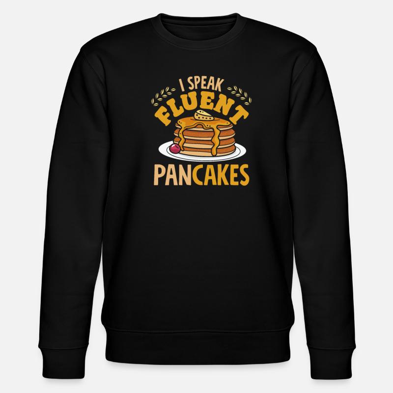 Funny Pancake Lover Gift - Stanley/Stella CHANGER Unisex Organic Sweatshirt - black