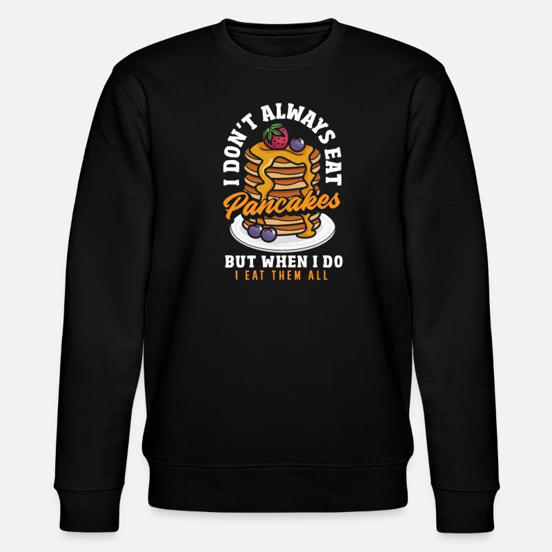 Funny Pancake Lover Gift - Stanley/Stella CHANGER Unisex Organic Sweatshirt - black