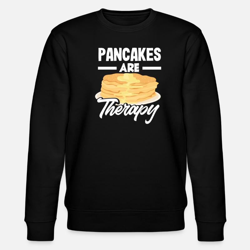 Funny Pancake Lover Gift - Stanley/Stella CHANGER Unisex Organic Sweatshirt - black