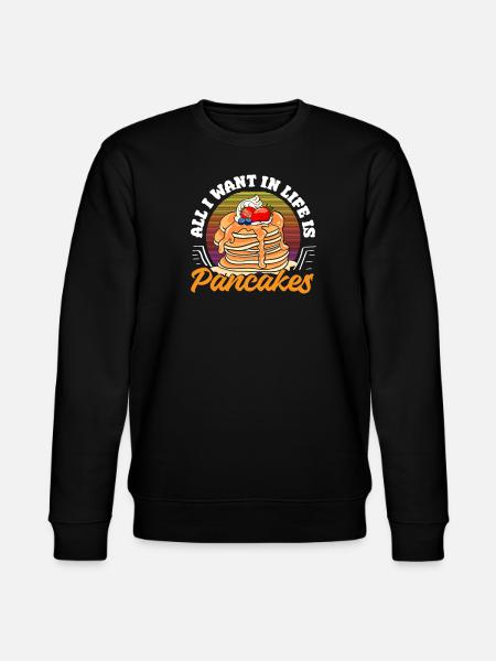 Funny Pancake Lover Gift - Stanley/Stella CHANGER Unisex Organic Sweatshirt - black
