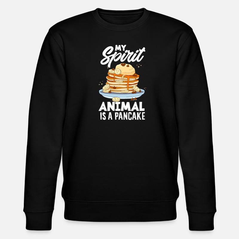 Funny Pancake Lover Gift - Stanley/Stella CHANGER Unisex Organic Sweatshirt - black