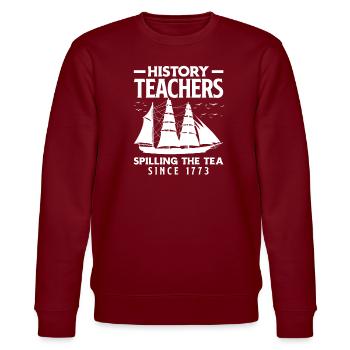 Lustiges Lehrer Lehrerinnen Geschenk - Stanley/Stella Unisex Bio-Sweatshirt CHANGER  - Burgunderrot - Vorne - Nik (191cm) & Marisol (170cm)