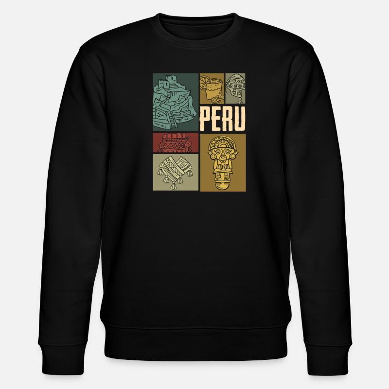 Peru Peruaner Geschenk - Stanley/Stella Unisex Bio-Sweatshirt CHANGER  - Schwarz