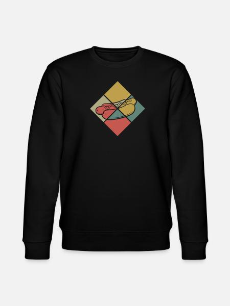 Hot Dog Geometric Pattern Enjoyment - Stanley/Stella CHANGER Unisex Organic Sweatshirt - black