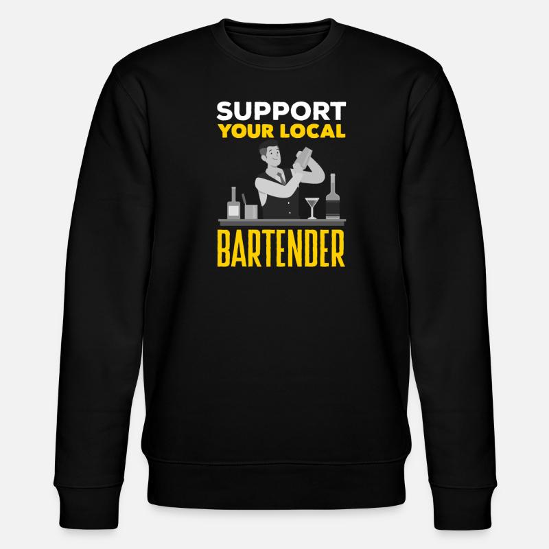 Lustiger Barkeeper Spruch Barkeeper Geschenk - Stanley/Stella Unisex Bio-Sweatshirt CHANGER  - Schwarz