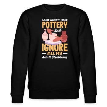 Lustiges Töpfer Töpfern Geschenk Geschenkidee - Stanley/Stella Unisex Bio-Sweatshirt CHANGER  - Schwarz - Vorne - Nik (191cm) & Marisol (170cm)