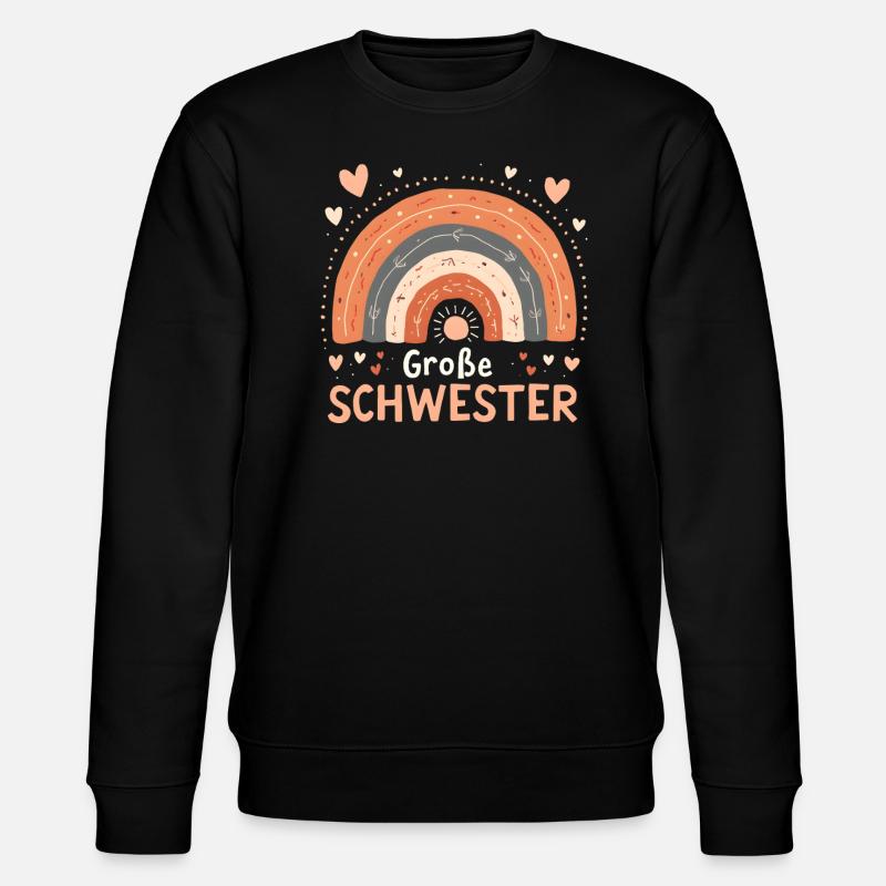 Big Sister Rainbow Boho - Stanley/Stella CHANGER Unisex Organic Sweatshirt - black