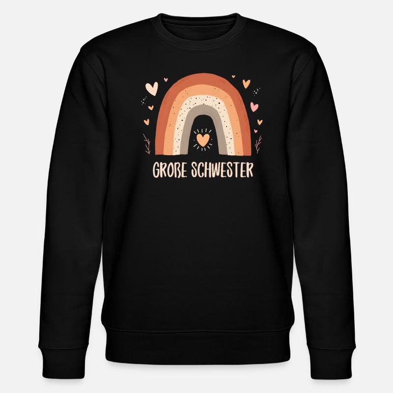 Big Sister Rainbow Boho - Stanley/Stella CHANGER Unisex Organic Sweatshirt - black