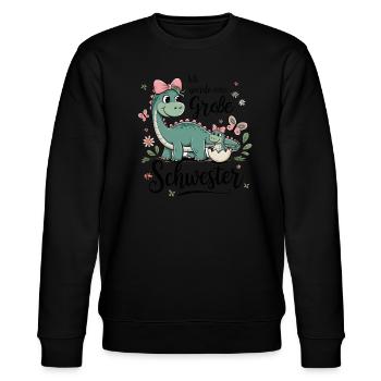 Je vais être une grande sœur dinosaure - Sweat bio CHANGER Stanley/Stella Unisexe - noir - Devant - Nik (191cm) & Marisol (170cm)
