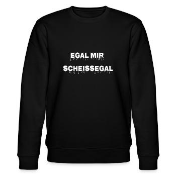 egal mir Scheissegal - Stanley/Stella Unisex Bio-Sweatshirt CHANGER  - Schwarz - Vorne - Nik (191cm) & Marisol (170cm)
