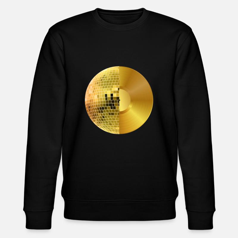 Disco Ball und Platte - Stanley/Stella Unisex Bio-Sweatshirt CHANGER  - Schwarz