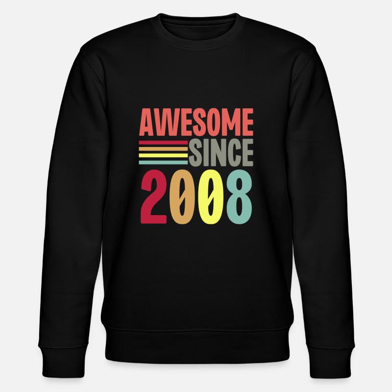 Awesome Since 2008 - Stanley/Stella CHANGER Unisex Organic Sweatshirt - black