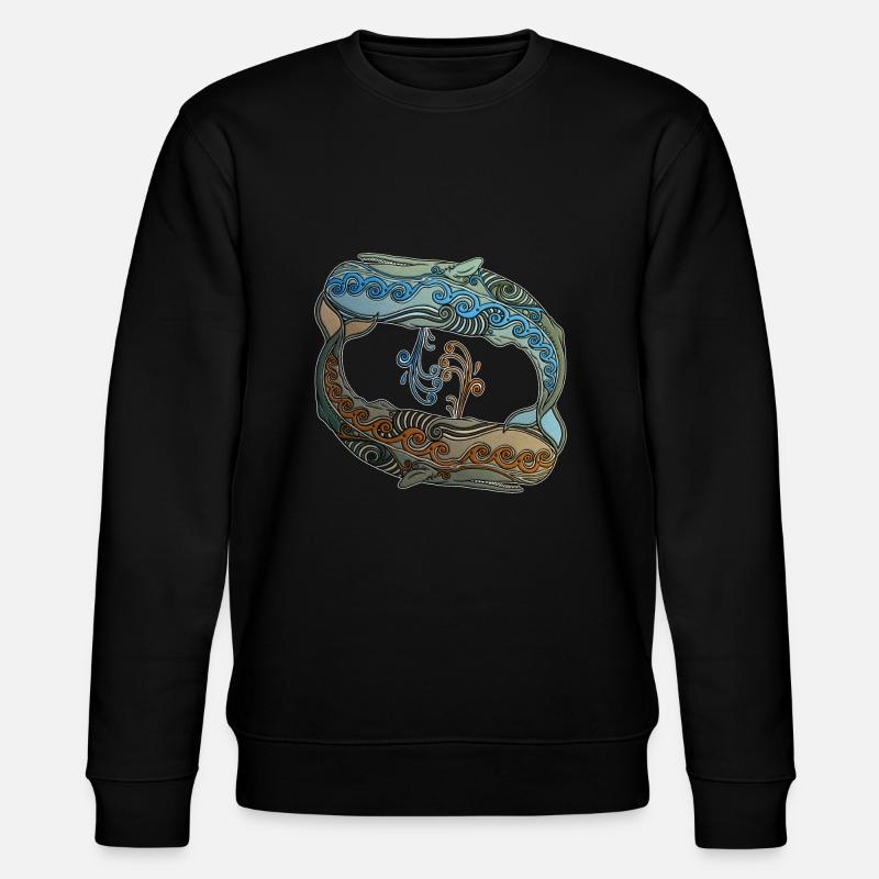 Whales - Stanley/Stella CHANGER Unisex Organic Sweatshirt - black