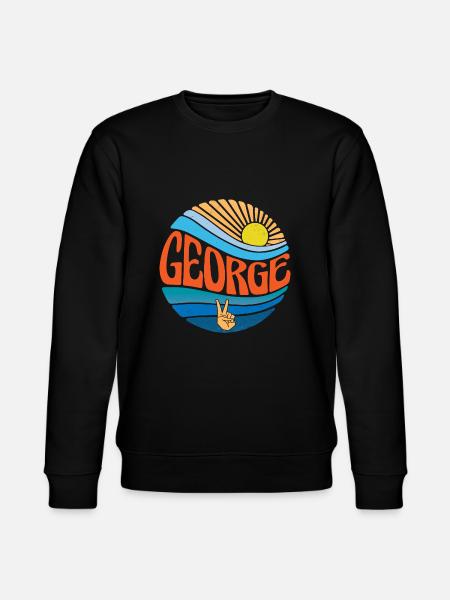 George Shirt Vintage Sunset George Groovy Tie Dye - Stanley/Stella CHANGER Unisex Organic Sweatshirt - black