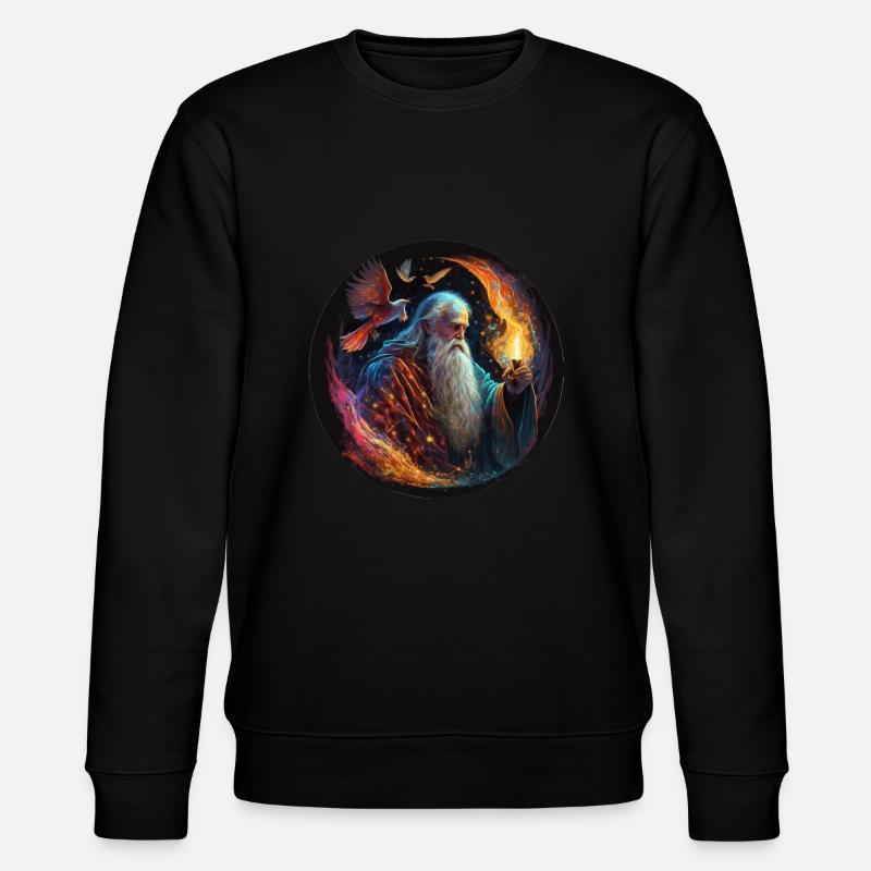 Zauberer Merlin Geschenk - Stanley/Stella Unisex Bio-Sweatshirt CHANGER  - Schwarz