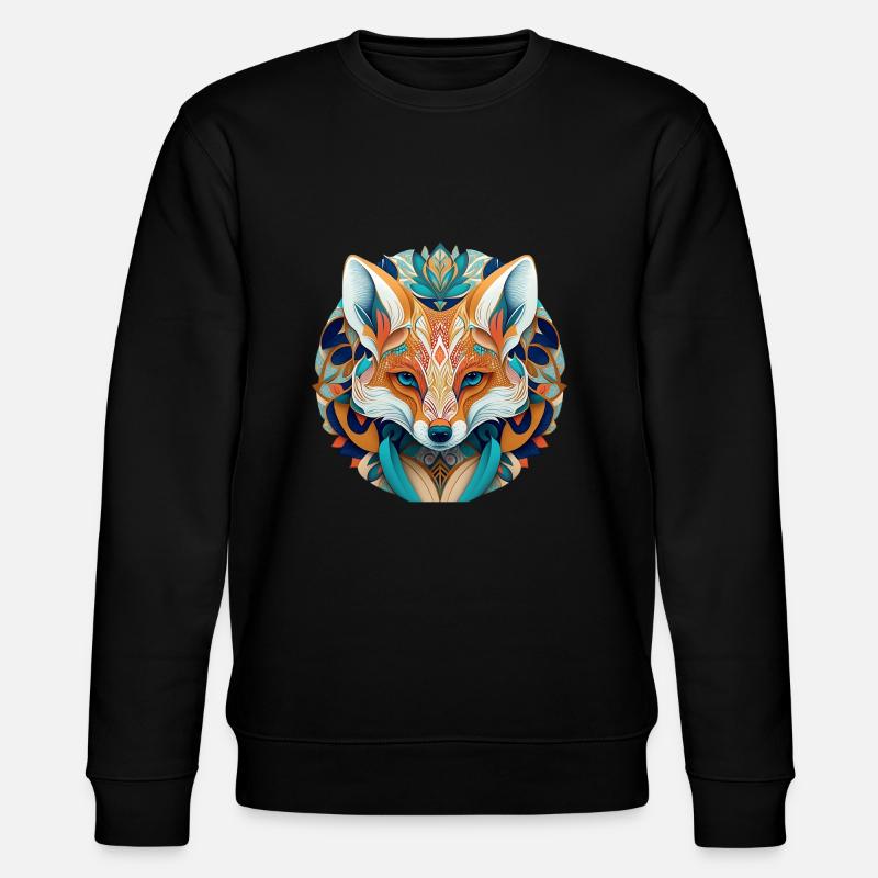 mysticcher Fuchs Mandala - Stanley/Stella Unisex Bio-Sweatshirt CHANGER  - Schwarz