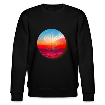 Hanfblatt vor Sonnenuntergang - Stanley/Stella Unisex Bio-Sweatshirt CHANGER  - Schwarz - Vorne - Nik (191cm) & Marisol (170cm)