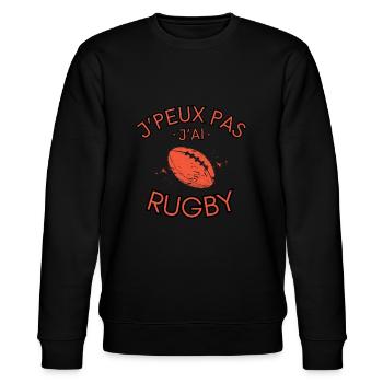 J'Peux PAs J'Ai Rugby - Sweat bio CHANGER Stanley/Stella Unisexe - noir - Devant - Nik (191cm) & Marisol (170cm)