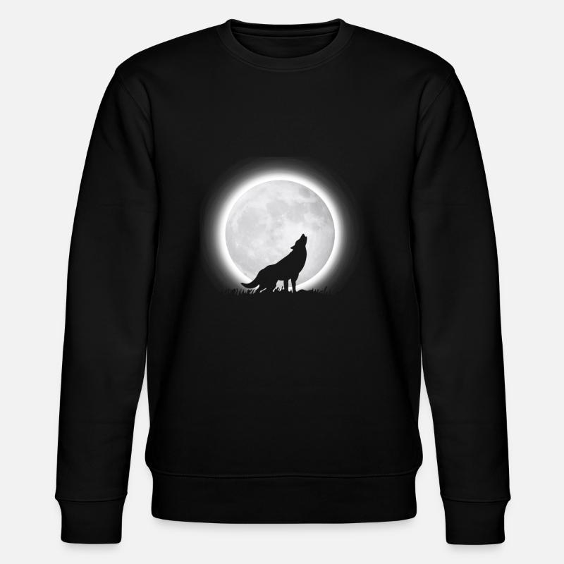 Wolf Moon - Stanley/Stella CHANGER Unisex Organic Sweatshirt - black