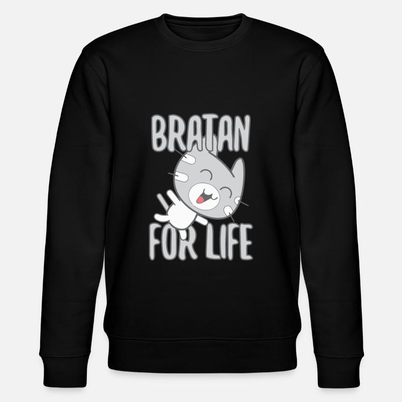 Bratan Cat Cat Grey Gift - Stanley/Stella CHANGER Unisex Organic Sweatshirt - black